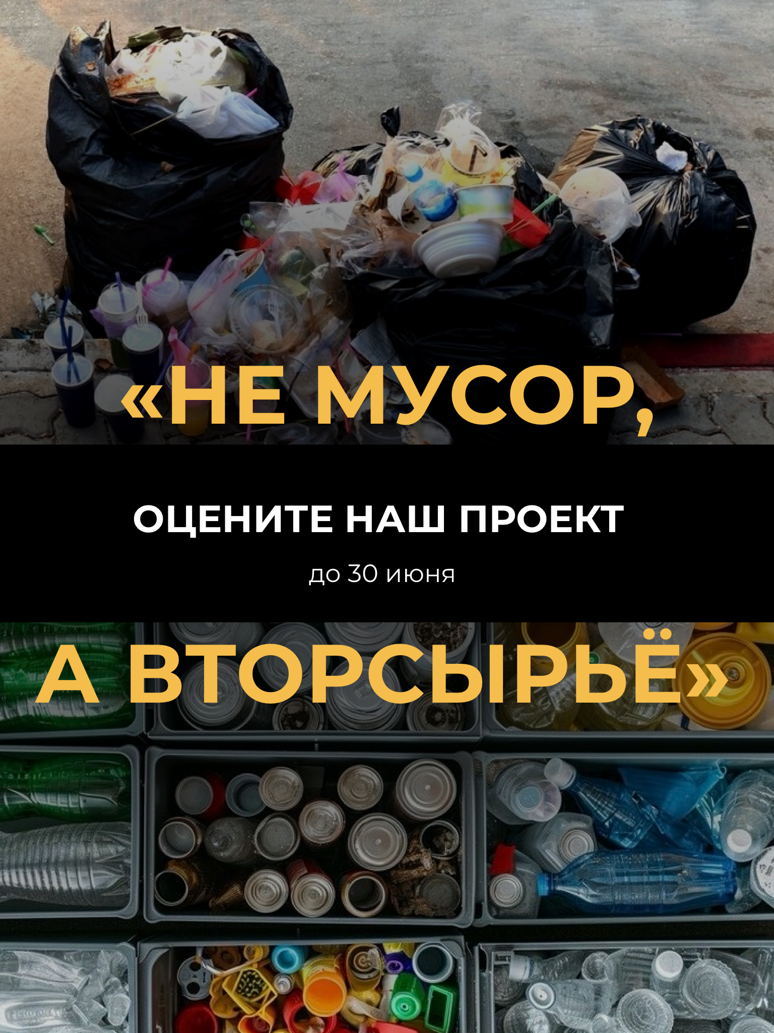 Оцените наш проект «Не мусор, а вторсырьё» до 30 июня